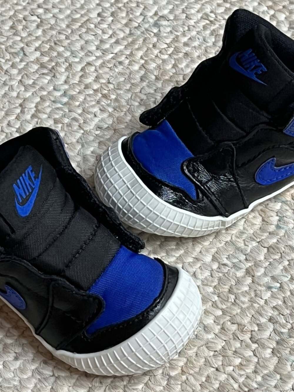 Nike Air Jordan Crib Bootie Baby Infant Shoes 3C Black Blue AT3745-007
